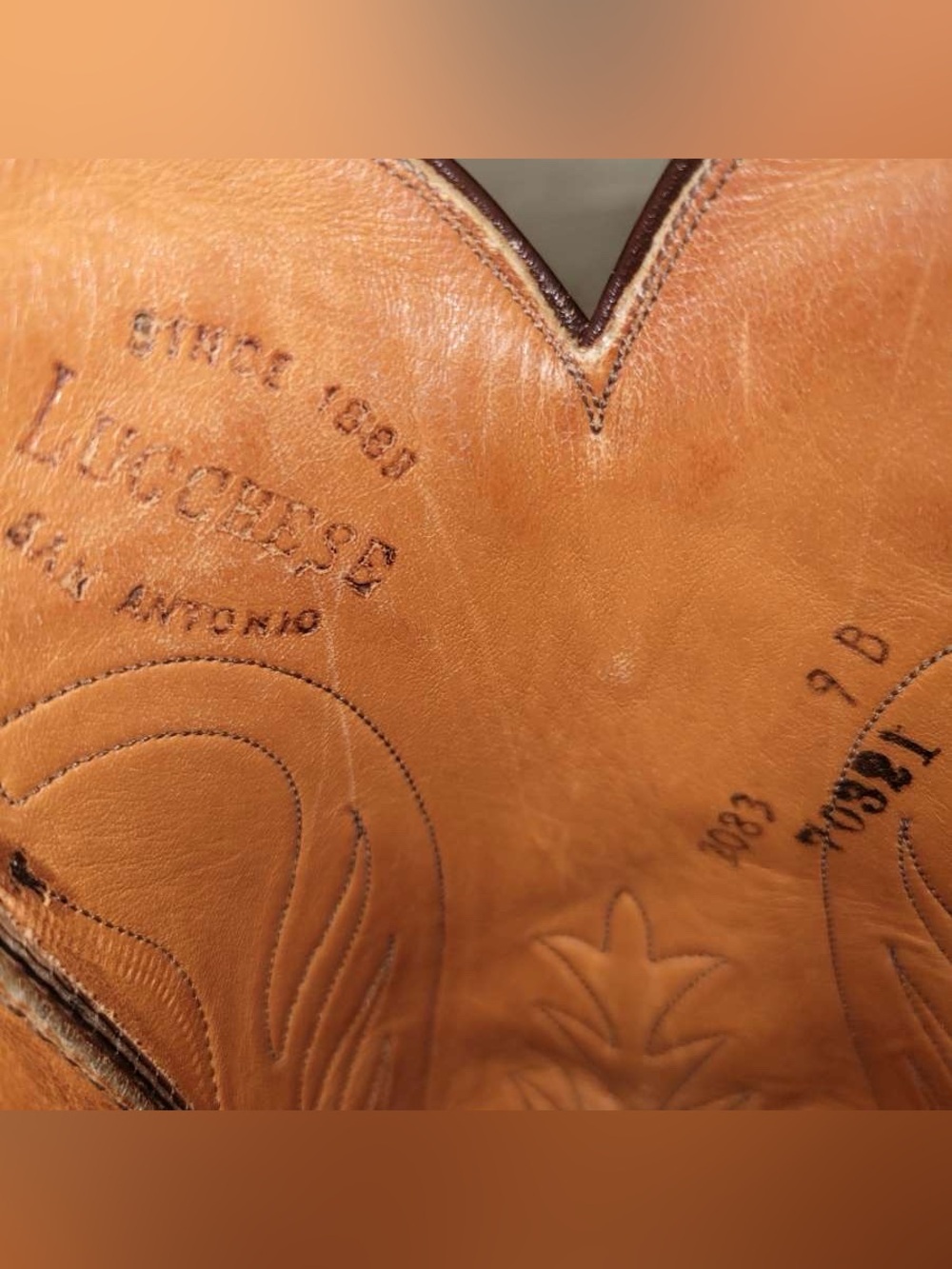 Women’s Lucchese San Antonio 2083 Brown Mohagany Leather Cowboy Boots Size 9B - Picture 11 of 11